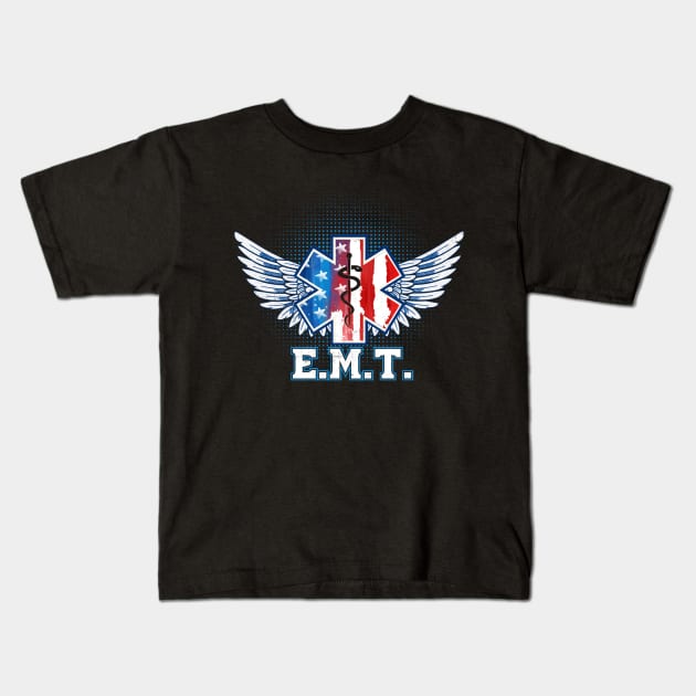 emt ems paramedic Kids T-Shirt by Jandjprints